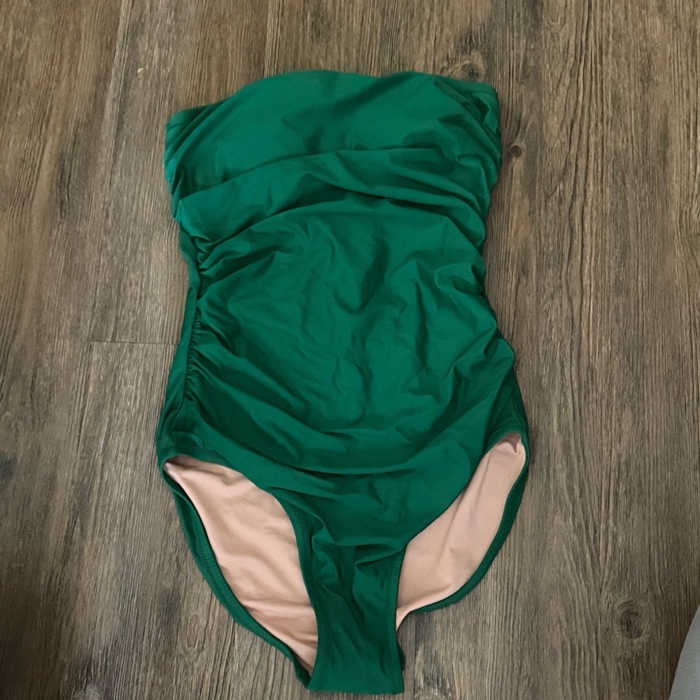 J. Crew Reimagined Green One Piece swim. Size 6